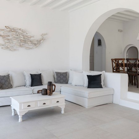 main living room of the villa