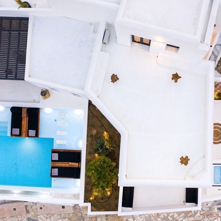 aerial shot of villa Manor 2 in Mykonos