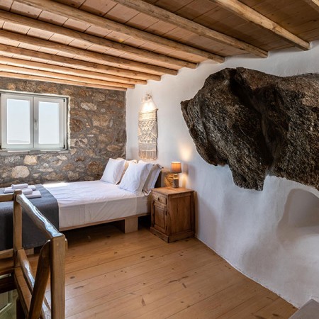 stone house bedroom