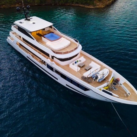 aerial view of Adamaris superyacht