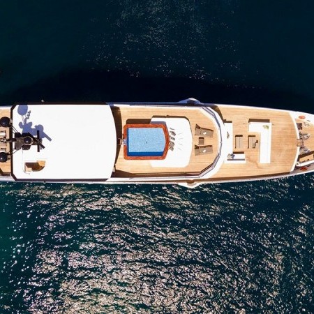 aerial view of Adamaris superyacht