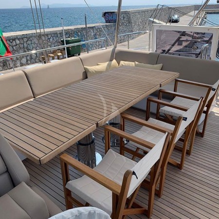 Adara sailing yacht deck dining