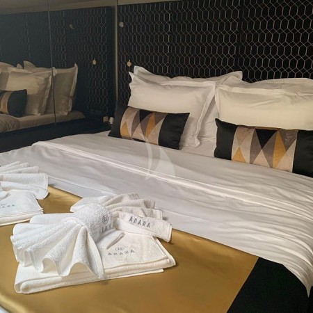one of the cabins on Adara yacht