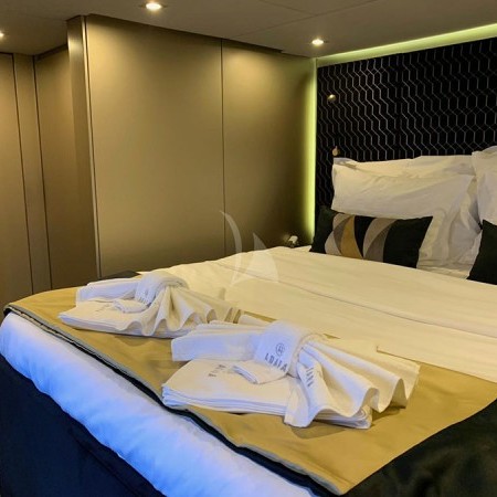 one of the cabins on Adara yacht