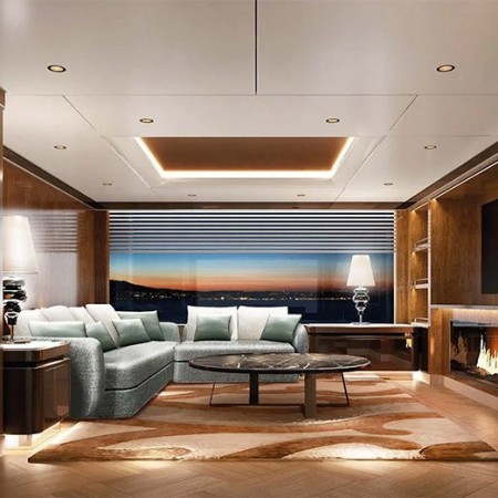 the yacht's interior