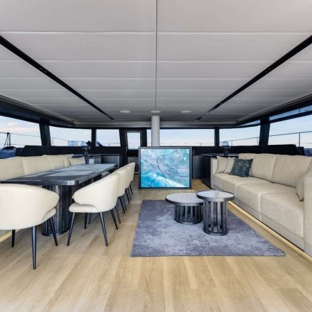 the yacht's interior