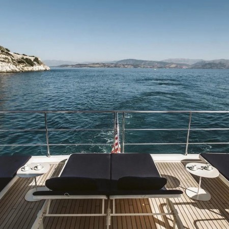 sunbeds on Agio motor yacht