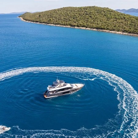 aerial view of Aglaya Yacht