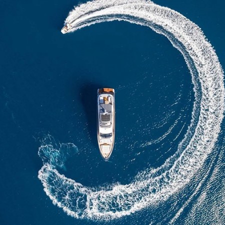 aerial view of Aglaya Yacht