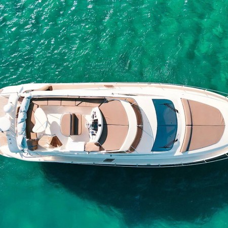 aerial view of aicon 54 yacht mykonos