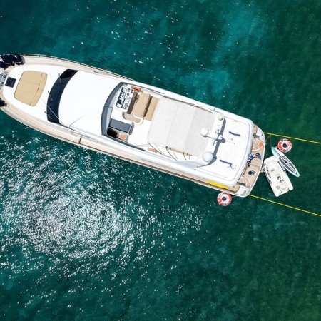 aaerial view of Alegria yacht