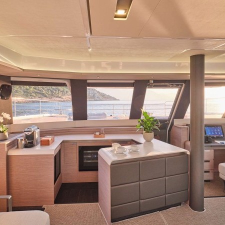 interior of Alena catamaran yacht