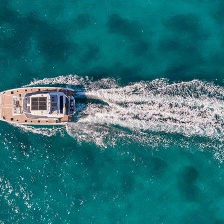 Alena catamaran aerial view