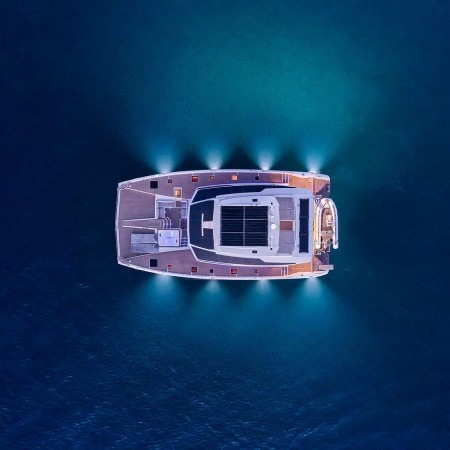 Alena catamaran aerial view