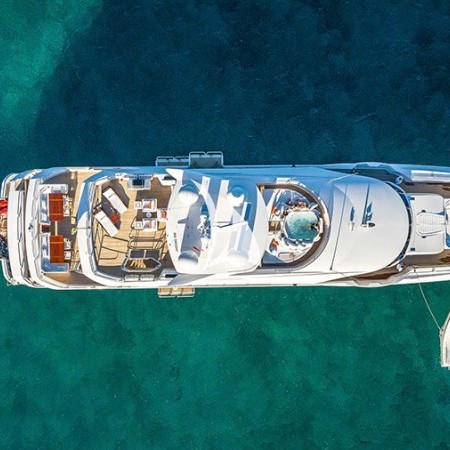 aerial shot of Alessandra III yacht