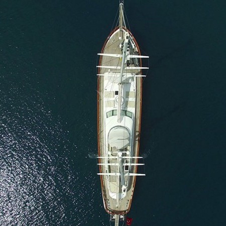 aerial shot of Alessandro sailboat