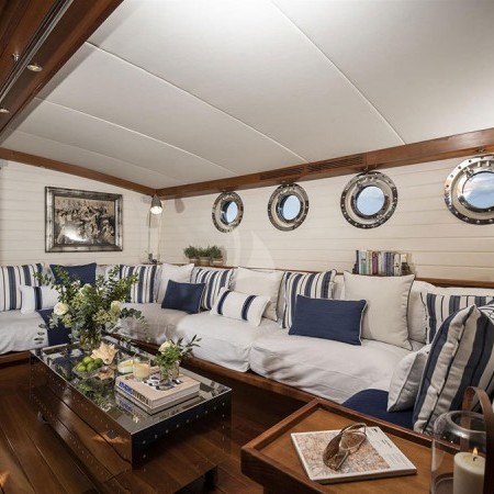 the yacht's living room