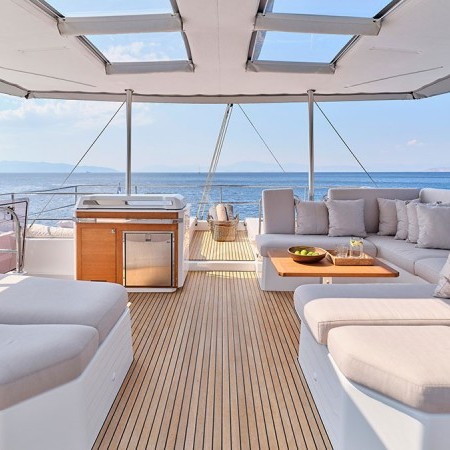 Alexandra II catamaran deck lounge