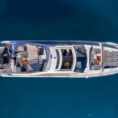 aerial view of Alkyone yacht