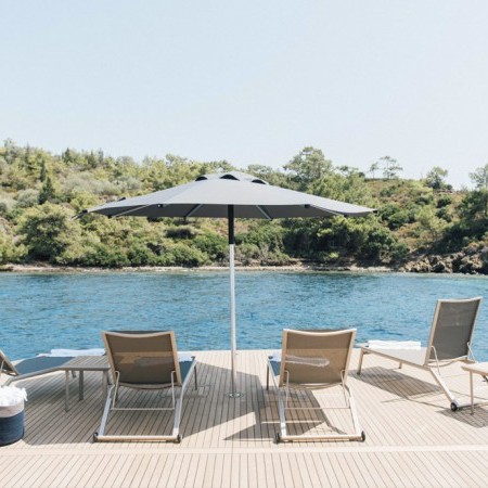 lounging area at swim platform