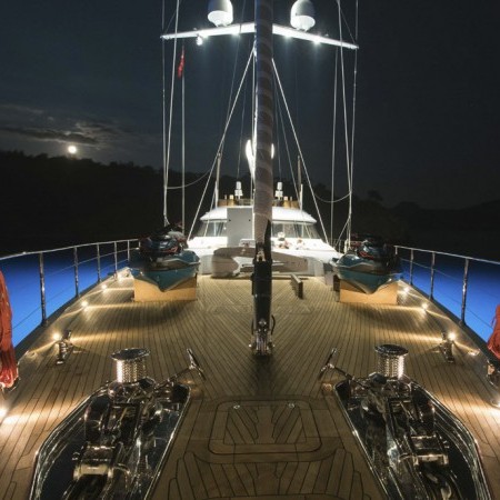 all about u 2 sailing yacht at night