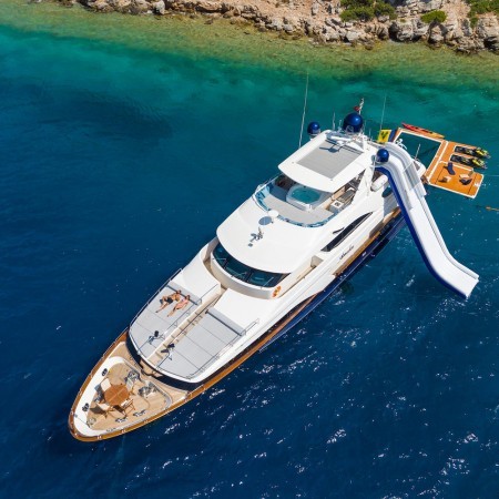 Amadea yacht aerial view