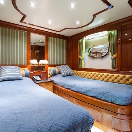 Amadea superyacht's twin cabin