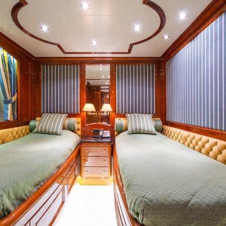 Amadea superyacht's twin cabin