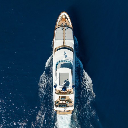 Amadea yacht aerial view