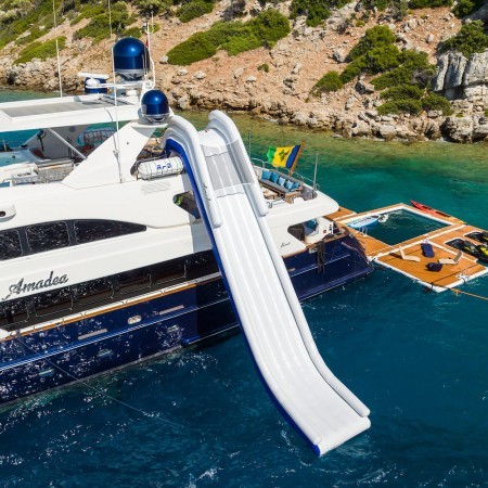 Amadea yacht charter water slide