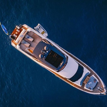 aerial shot of Anassa A yacht