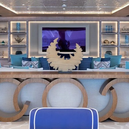 the yacht's interior