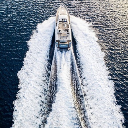 aerial view of Andromeda yacht