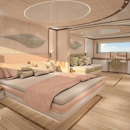 Master cabin on Anjelif superyacht