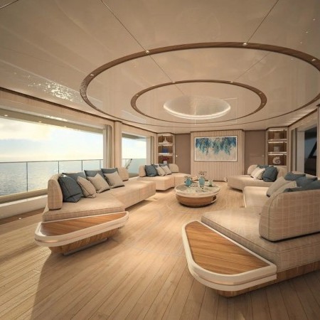 the yacht's interior