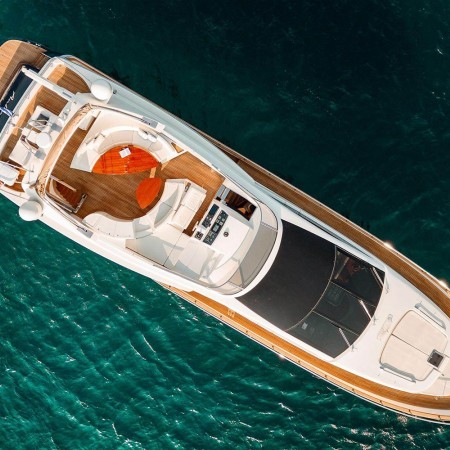 aerial shot of Anlia yacht Riva