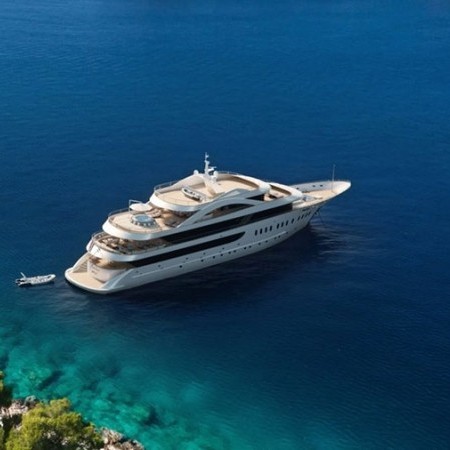 aerial shot of Anthea yacht