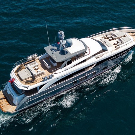 aerial view of Antheya III yacht