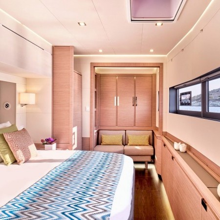 Master cabin of Aphaea yacht