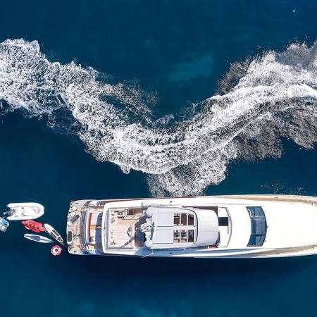 aerial photo of Apmonia superyacht