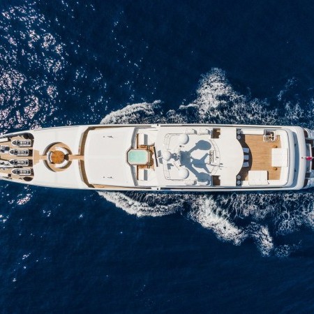 aerial view of Apogee superyacht