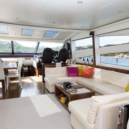 indoor salon of Aramis yacht