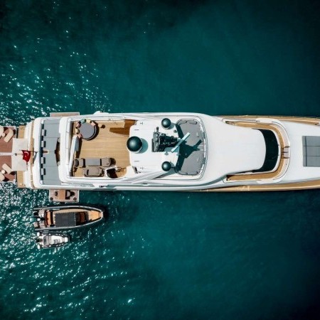 aerial shot of Ariela yacht