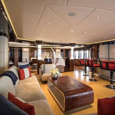 the boat's main living area