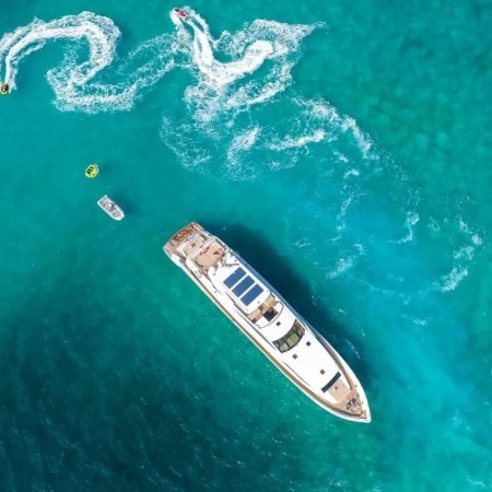 aerial photo of Arion yacht charter