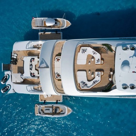 aerial photo of Arrow superyacht