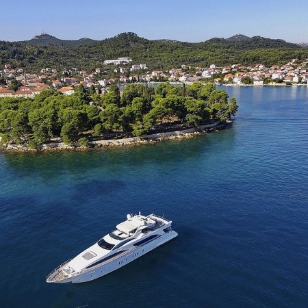 aerial photo of Artemy yacht charter