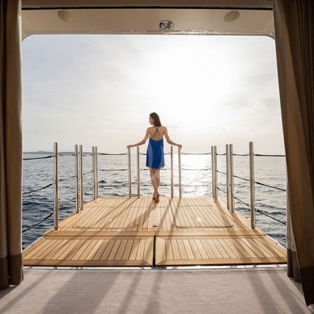 yacht's balcony to the sea