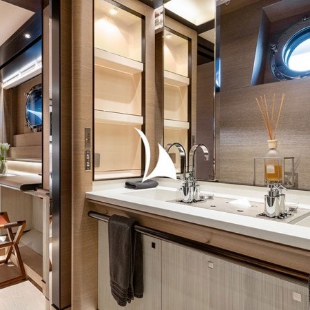 one of the boat's bathrooms