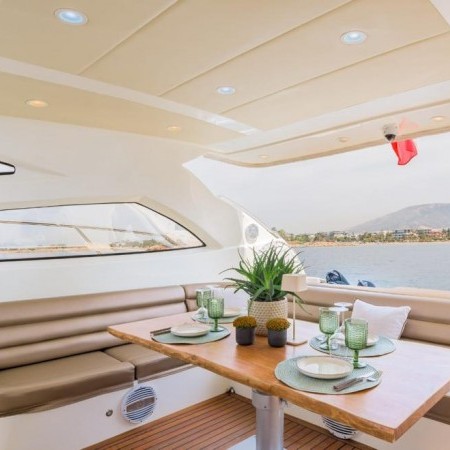 deck lounge of Astondoa 53 yacht charter